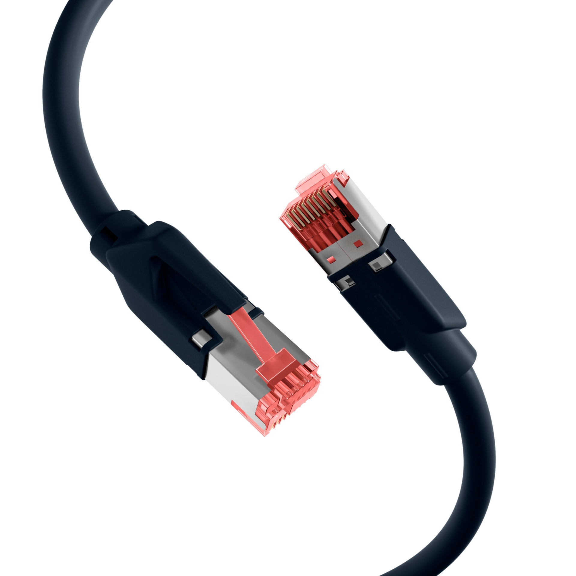 RJ45 Cat6A Dätwylerkabel 7702 grau TM21 Tülle schwarz Patchkabel