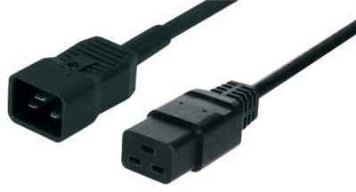 Kaltgeräteverlängerung Stecker C20Buchse C19 schwarz