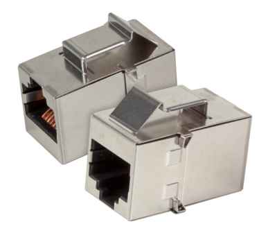 Einbauadapter Snap-inE-TA 88 RJ45 EdelstahlBuchse Buchse geschirmtBelegung: 1:1