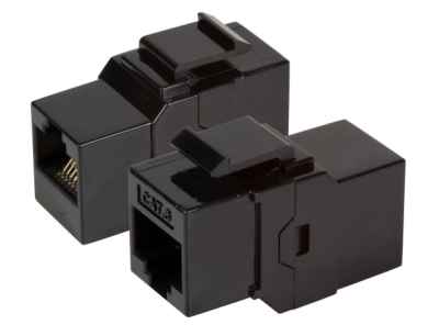 CAT. 6 UTP Modular Adapter Snap-inRJ45 88 Buchsen 1:1 ungeschirmtKunststoffgehäuse schwarz
