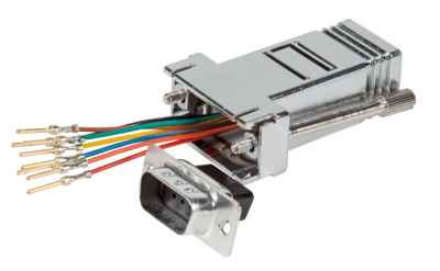 Modular-Adapter auf DSub-VerbinderDB2 Buchse RJ45 Buchsemetallisierte Gehäuse geschirmtfrei konfigurierbar