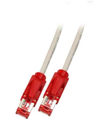 RJ45 Cat6A crossover UC900 grau TM21 Tülle rot Patchkabel