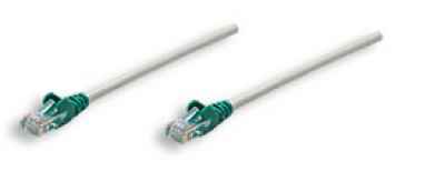 RJ45 Crossover Cat5e grau Tülle grün Patchkabel