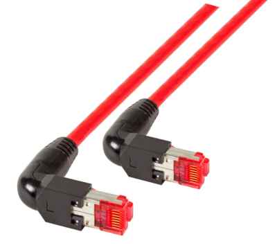 RJ45 Cat6A UC900 rot TM21 Tülle 90° gewinkelt Patchkabel