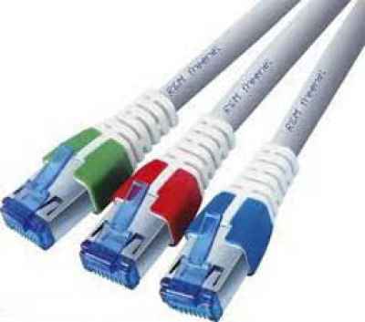 RJ45 Cat6A R & M grau Stecker umspritzt Patchkabel
