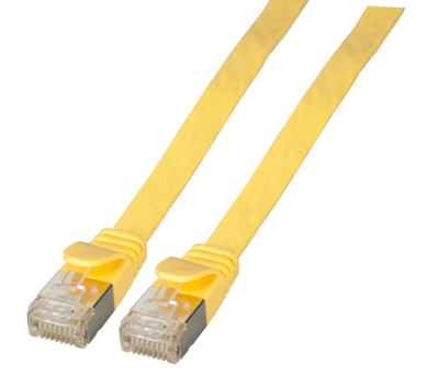 Flachpatchkabel RJ45 Cat6A gelb Patchkabel