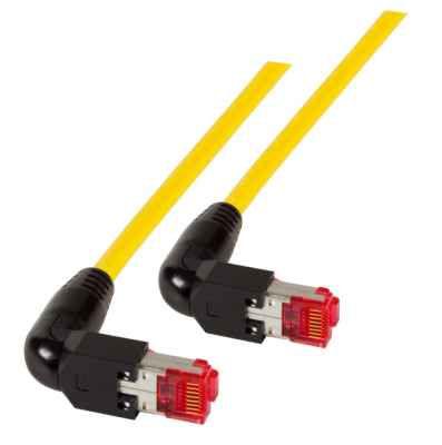 RJ45 Cat6A UC900 gelb 2 x TM21 in 90° Ausführung Patchkabel