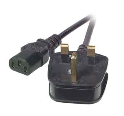 Stromversorgungskabel England Powerkabel Netzkabel schwarz Patchkabel