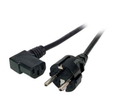 SchukosteckerKaltgerätebuchse Netzkabel schwarz Patchkabel