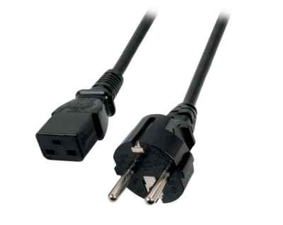 SchukosteckerKaltgerätebuchse Netzkabel schwarz Patchkabel