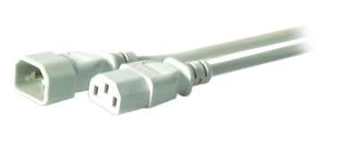 Kaltgeräteverlängerung Stecker C14Buchse C13 grau