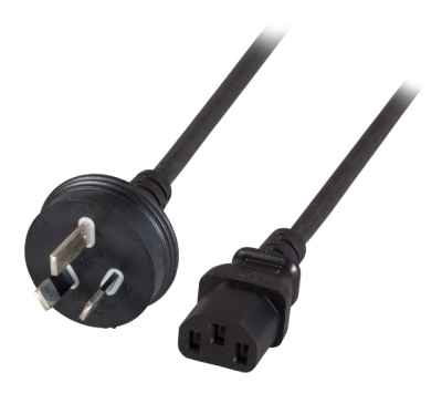 Stromversorgungskabel Australien Powerkabel schwarz Patchkabel