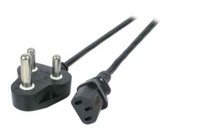 Stromversorgungskabel Südafrika Powerkabel schwarz Patchkabel