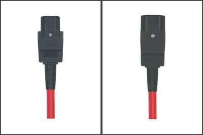 Kaltgeräteverlängerung Stecker C14Buchse C13 0 rot