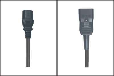 Kaltgeräteverlängerung Stecker C20Buchse C13 schwarz