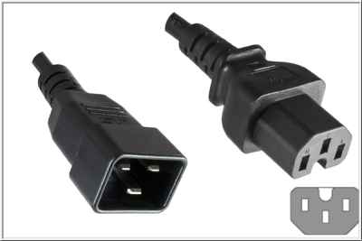C15C20 Stromadapterkabel Stecker C20Buchse C15 schwarz Patchkabel