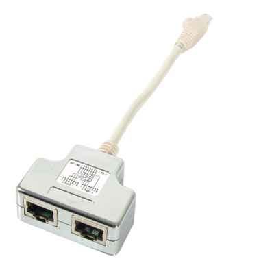 T-Adapter RJ45 Stecker Buchse Cat.5