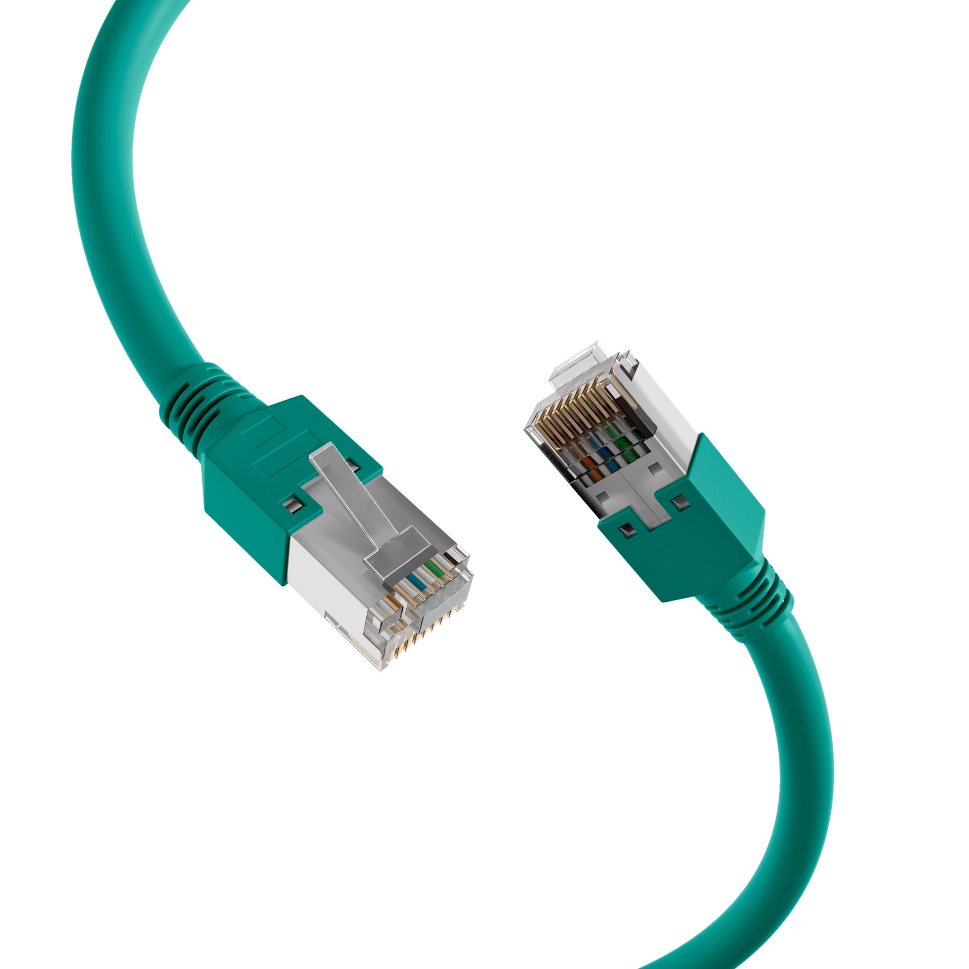 RJ45 Crossover Cat5e grau mit grün er Tülle Dätwylerkabel Patchkabel